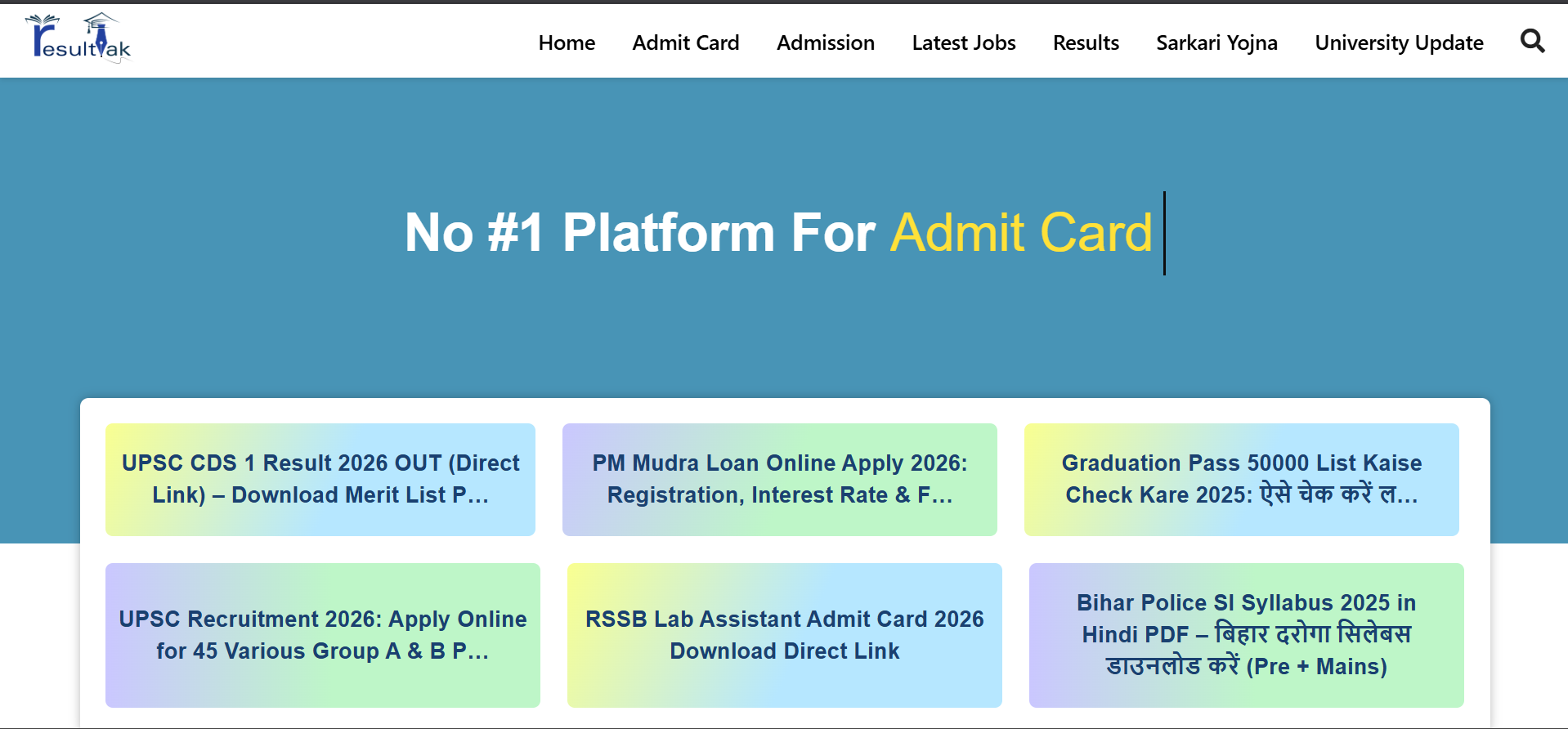 Result Tak website preview